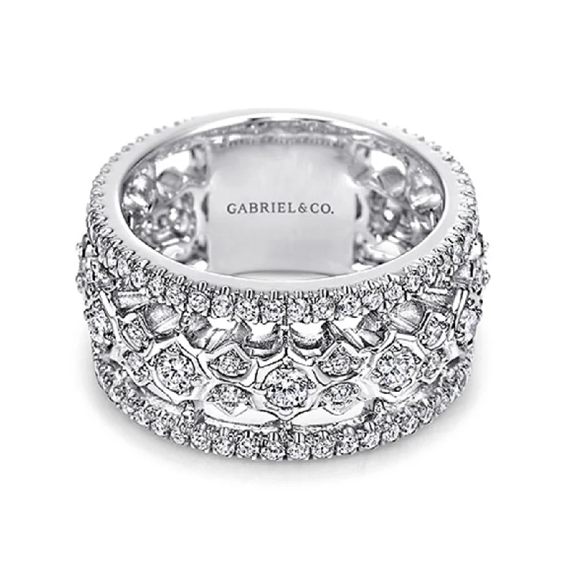 Gabriel & Co. 18K White Gold Anniversary Band - 1.10 ct