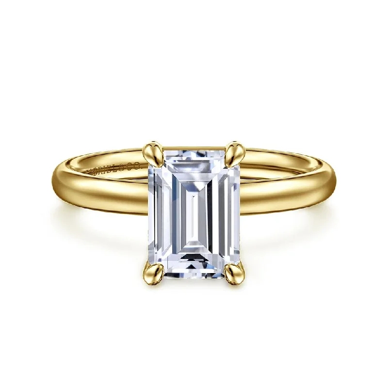 Gabriel & Co. 14K Yellow Gold Emerald Cut Soliatire Engagement Ring Mounting