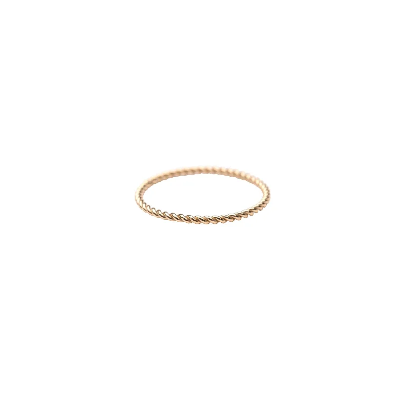 Gold Dainty Twist Stacker Ring