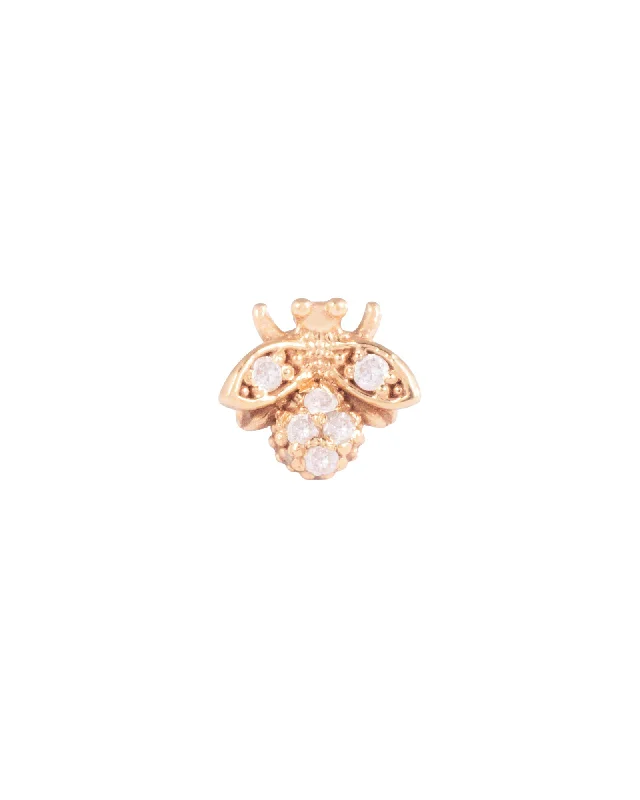 Bee 18K Gold, Whitegold or Rosegold Stud w. Diamonds