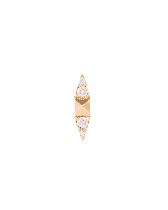 Bow 18K Gold, Whitegold or Rosegold Stud w. Diamonds