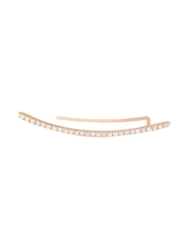 minimalist black diamond studs Line 18K Gold, Whitegold or Rosegold Earring w. Diamonds