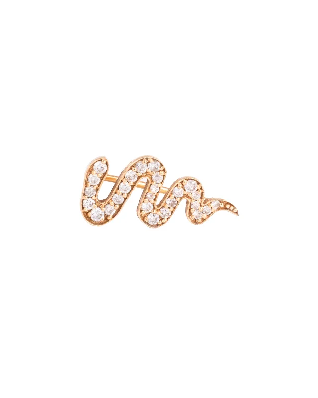 Snake 18K Gold, Whitegold or Rosegold Earring w. Diamonds