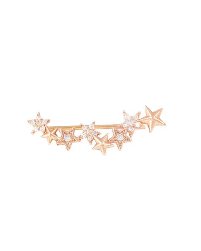 Stars Crawler 18K Gold, Whitegold or Rosegold Earring w. Diamonds