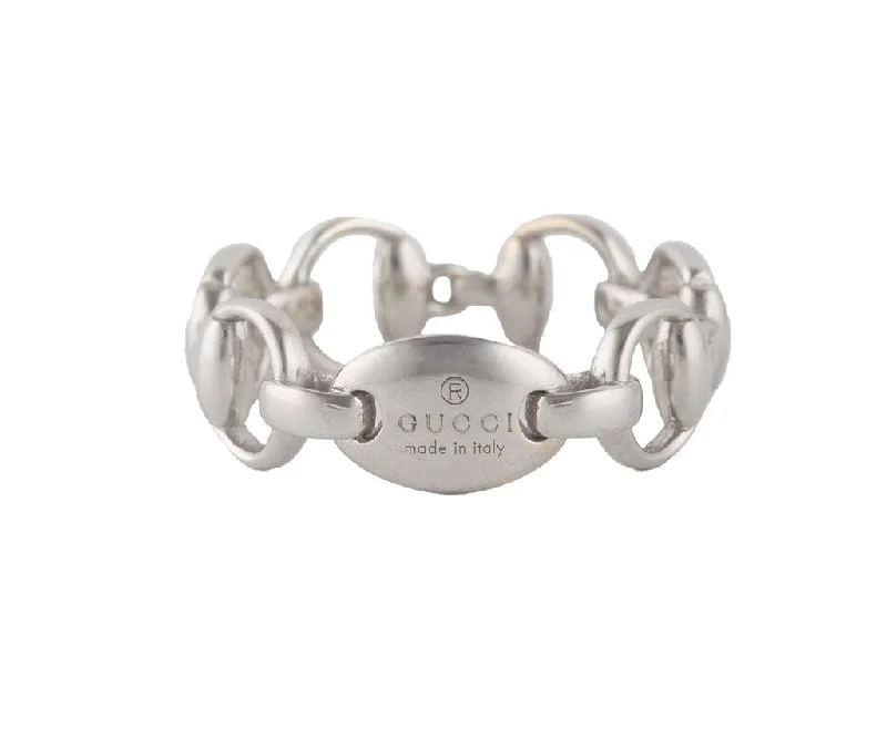 Gucci Horsebit Motif Band Ring in 18K