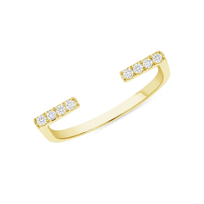 DIAMOND OPEN CUFF RING