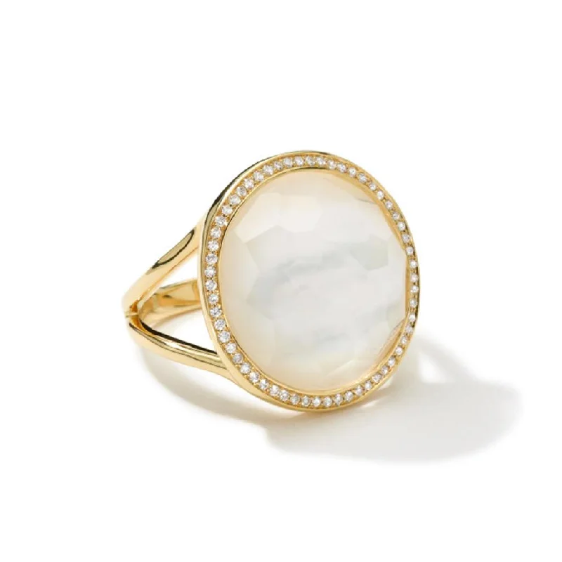 Ippolita 18k Yellow Gold Mother-of-Pearl and Diamond Lollipop Ring