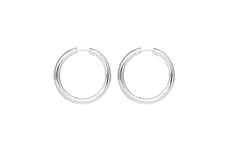 infinity heart necklace personalized IX Tess Silver Hoop Earrings