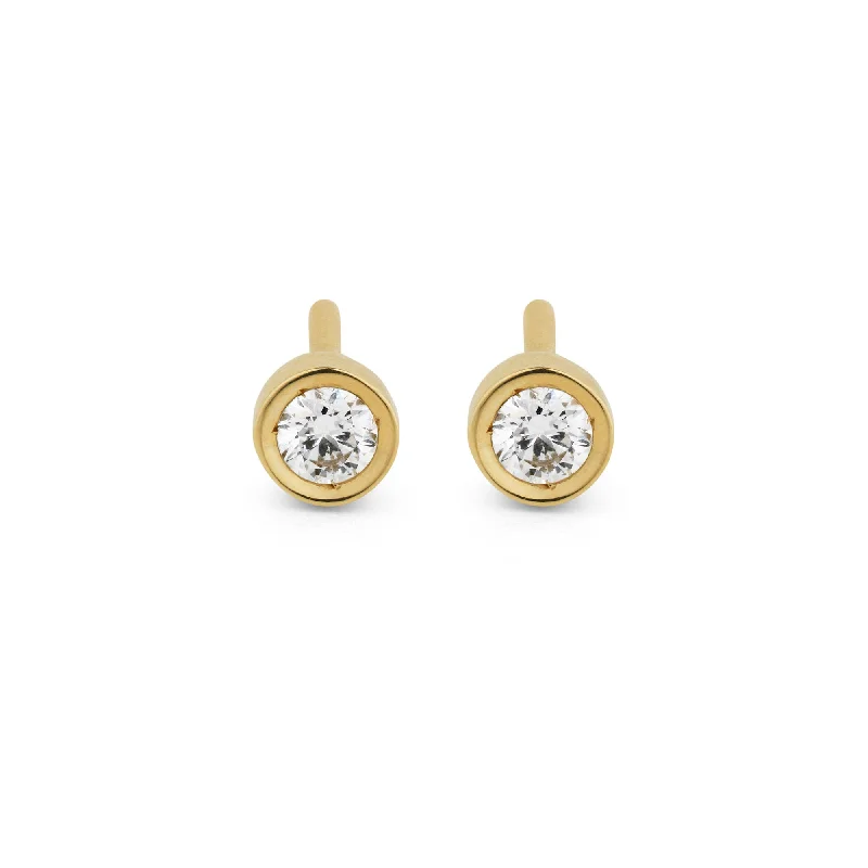 Flash 18K Gold Earrings w. Diamonds