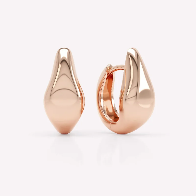 Curve Polished 18K Rosegold Huggies