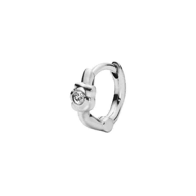 Flora 5 14K White Gold Huggie w. Lab-Grown Diamond