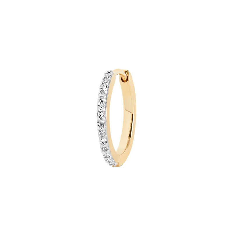 custom engraved infinity necklace Rainbow 10 14K Gold Huggie w. Lab-Grown Diamonds