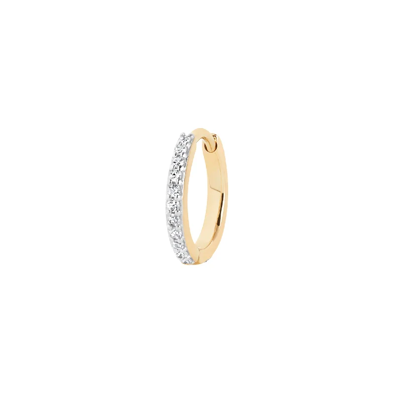 hammered silver wedding band Rainbow 8 Huggie 14K Gold Huggie w. Lab-Grown Diamonds