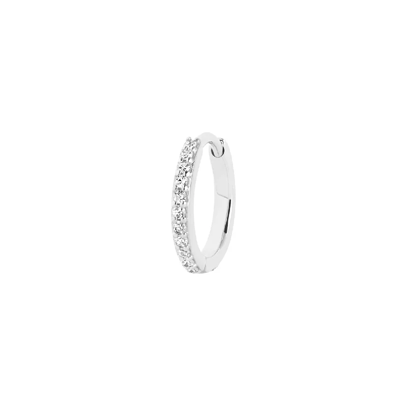 Rainbow 8 Huggie 14K White Gold Huggie w. Lab-Grown Diamonds