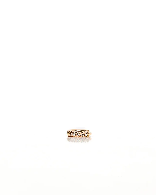vintage emerald cocktail ring Signature 4mm 18K Gold, Whitegold or Rosegold Huggie w. Diamonds