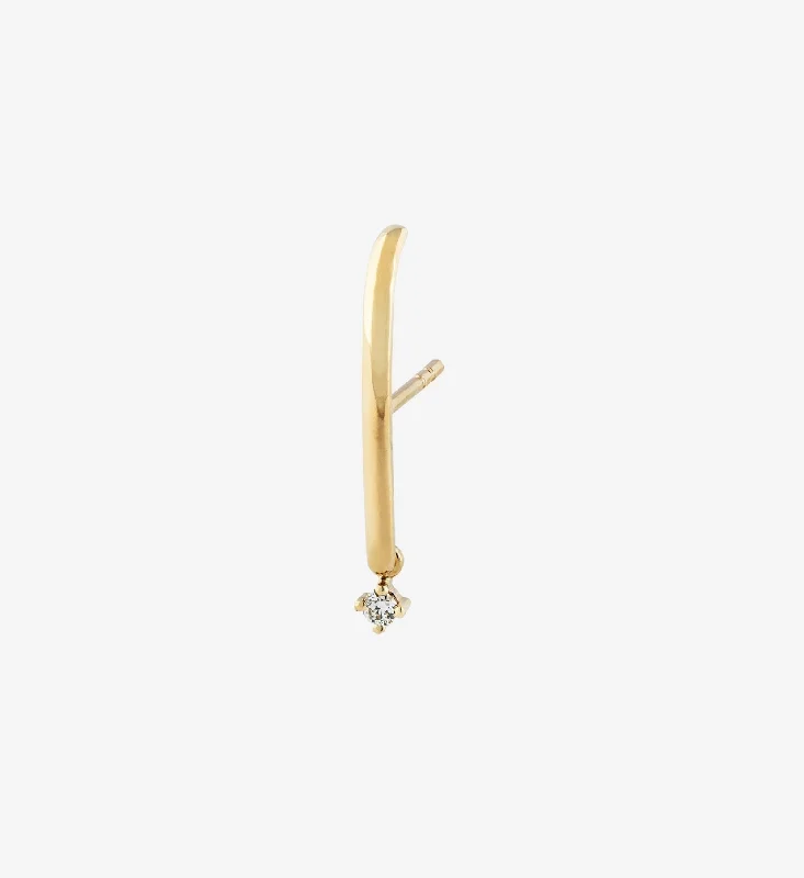 dainty gold chain ring Diamond Drop Earring 0.05 in 14K Gold - Single