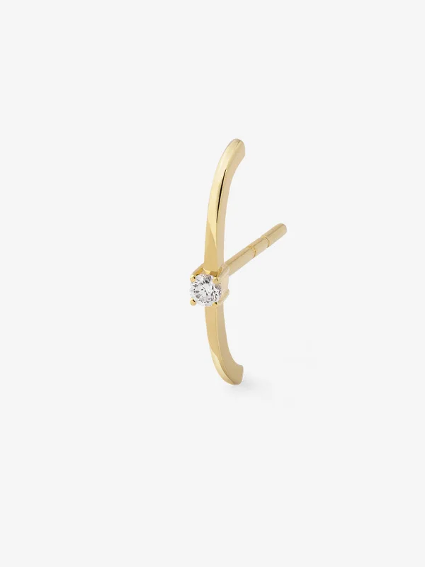 classic gemstone stud earrings Diamond 0.05 14K Gold, Whitegold or Rosegold Earring w. Diamond
