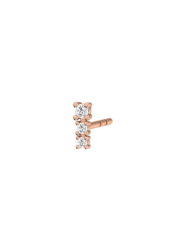 simple gold hoop earrings Degrade Piercing 18K Rose Gold Earring w. Lab-Grown Diamonds