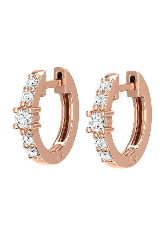 One Pave 18K Rosegold Hoop w. Lab-Grown Diamond