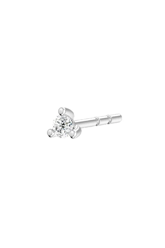 unique diamond tennis bracelet Solitaire Piercing 18K White Gold Earring w. Lab-Grown Diamonds