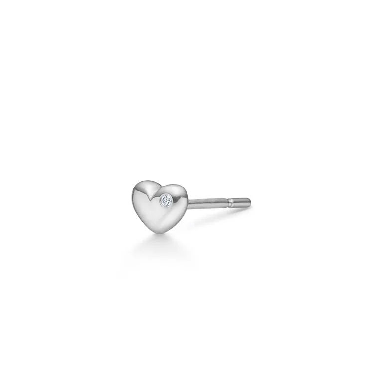 Rock My Heart 18K Whitegold Stud w. Diamond