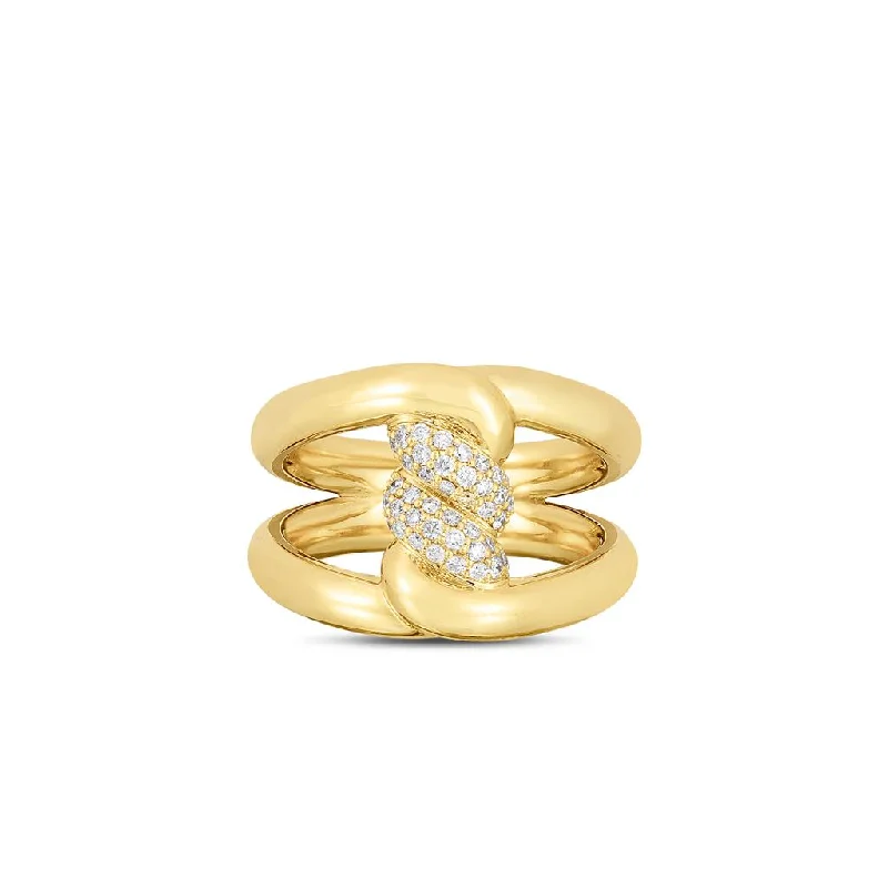 Roberto Coin 18k Yellow Gold Diamond Cialoma Ring