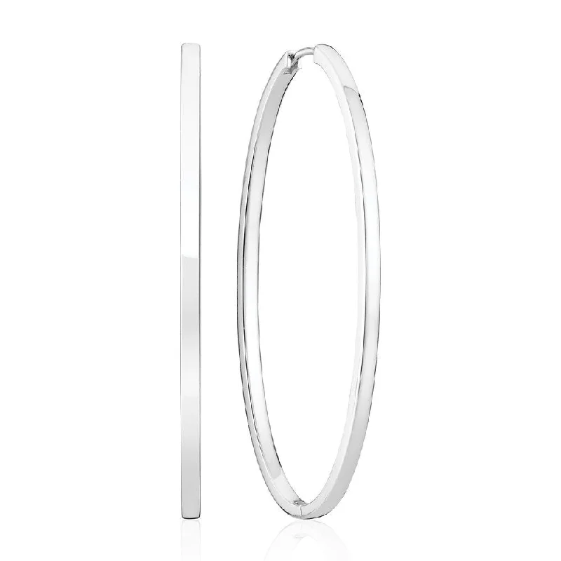 Ellisse Pianura Grande Silver Hoops