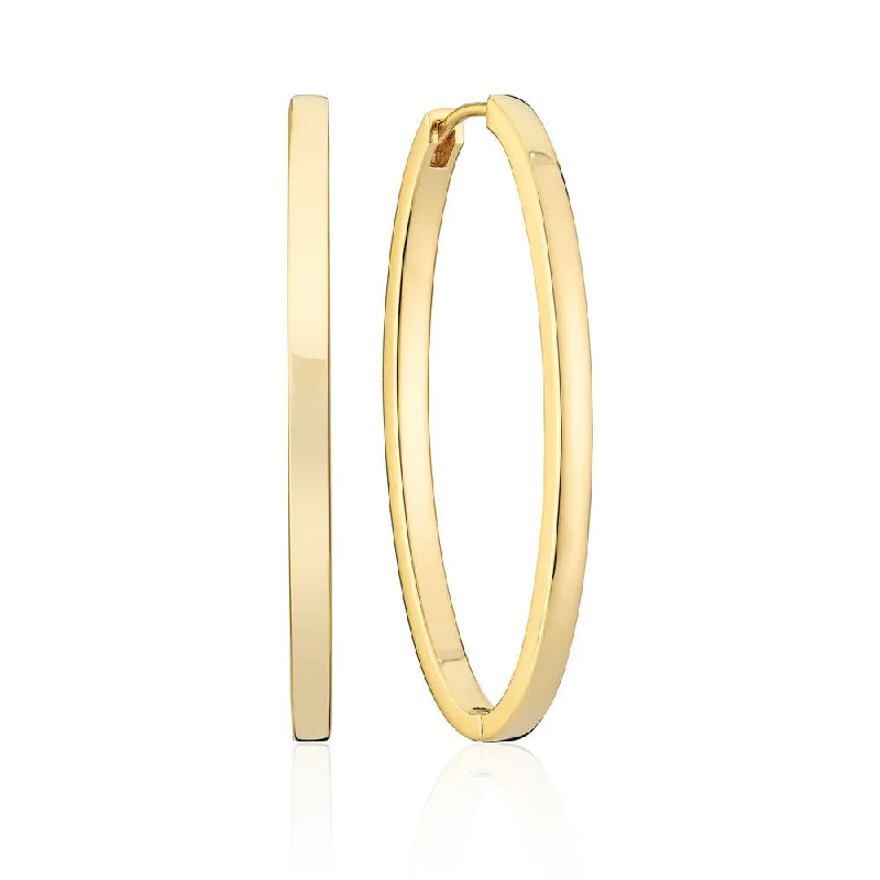 Ellisse Pianura Medio 18K Gold Plated Hoops