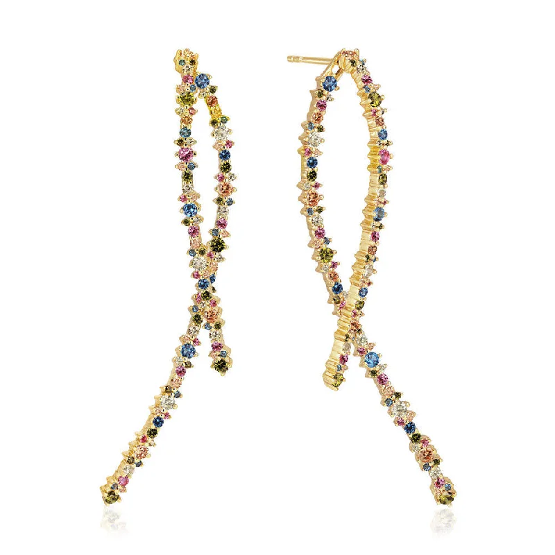 Livingo Lungo 18K Gold Plated Earrings w. Zirconia