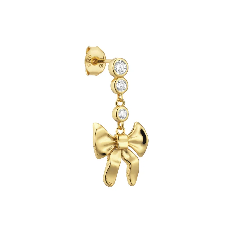 Loulou 18K Gold Plated Stud w. Zirconia