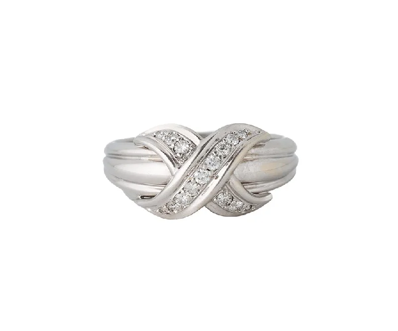 Tiffany & Co. 0.24ctw Diamond Signature X Crossover Ring in 18K