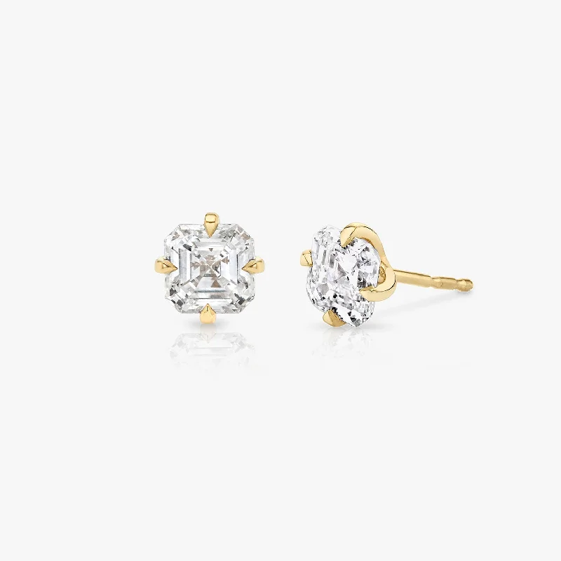 real peridot charm bracelet Iconic Asscher 14K Gold Studs w. Lab-Grown Diamonds, 0.75 ct.