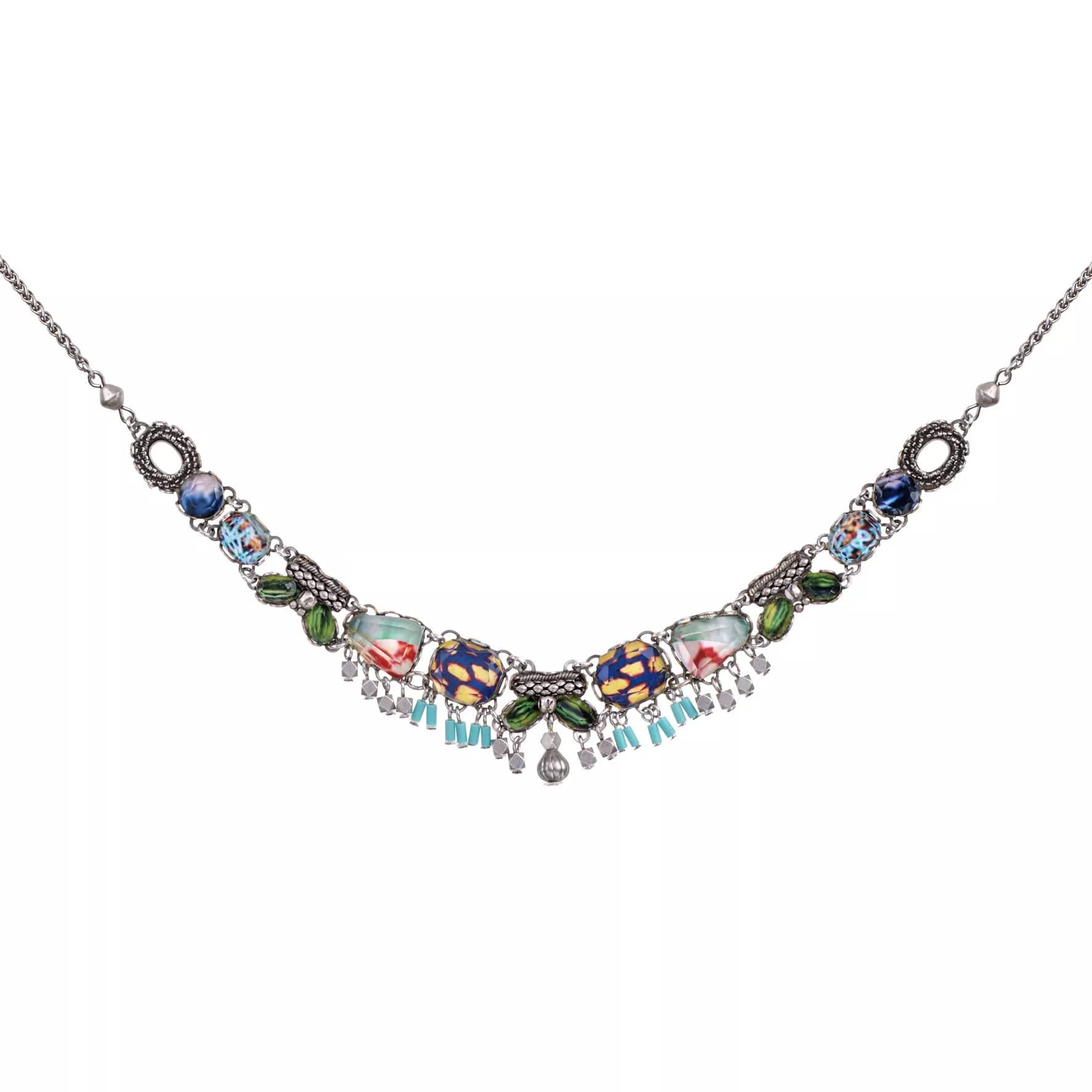 handmade antique silver bangle Carnival Necklace