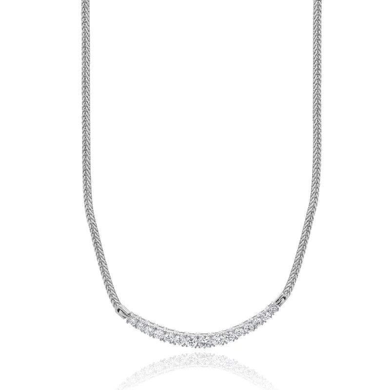 vintage art deco sapphire ring 14 Karat White Gold Diamond Smile Necklace
