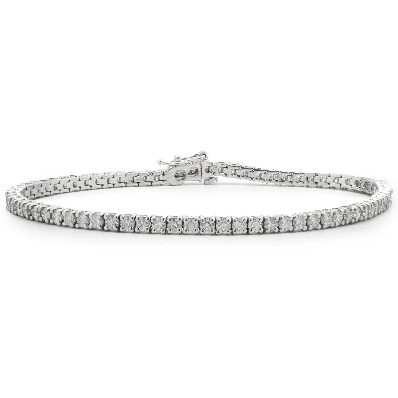 14 Karat White Gold Diamond Tennis Bracelet