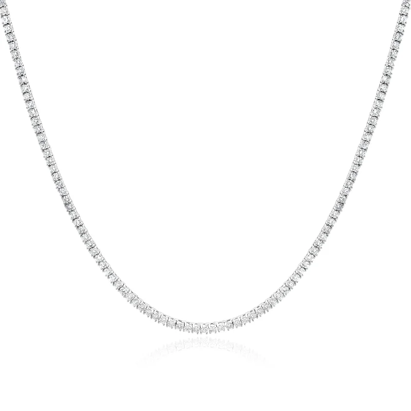 celestial crescent moon bracelet 14 Karat White Gold Diamond Tennis Necklace