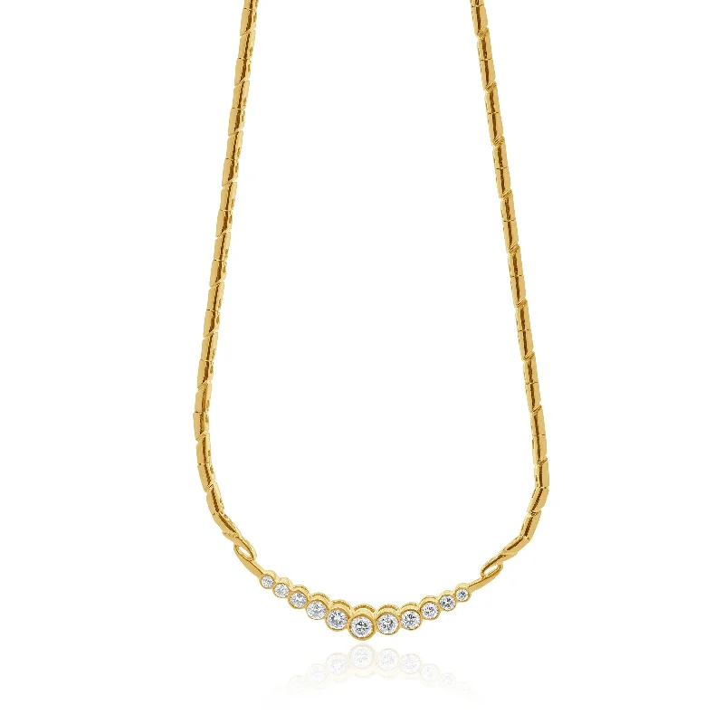 classic tennis bracelet white gold 14 Karat Yellow Gold Bezel Set Graduated Diamond Necklace classic tennis bracelet white gold 14 Karat Yellow Gold Bezel Set Graduated Diamond Necklace