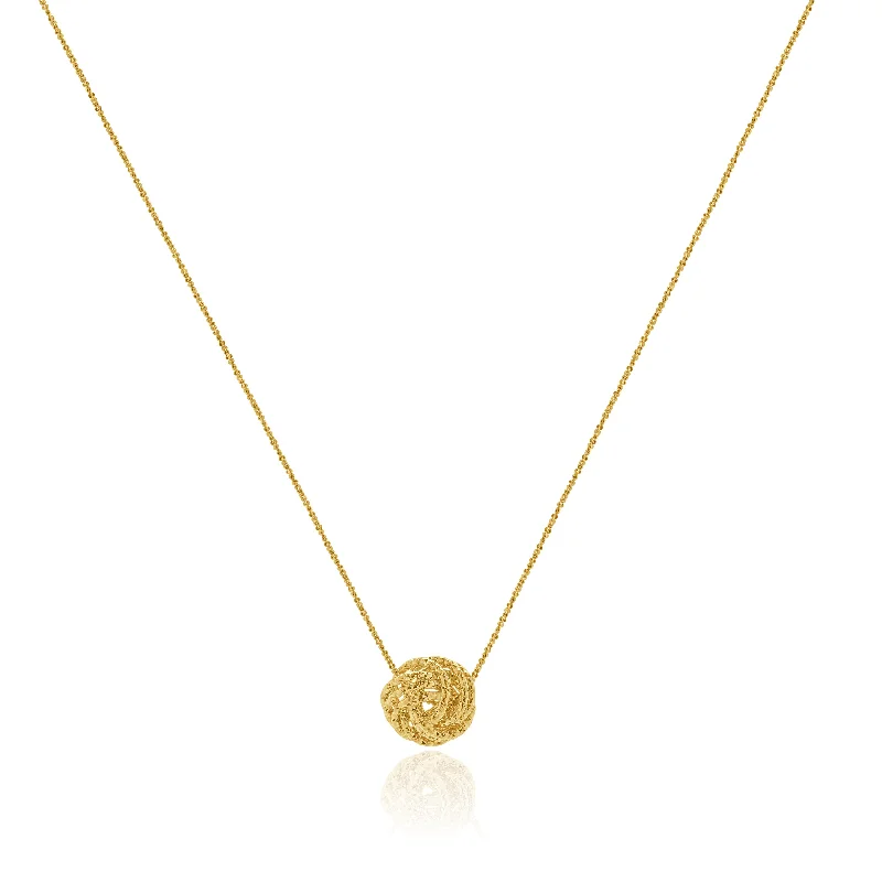emerald-cut aquamarine necklace 14 Karat Yellow Gold Knot Necklace