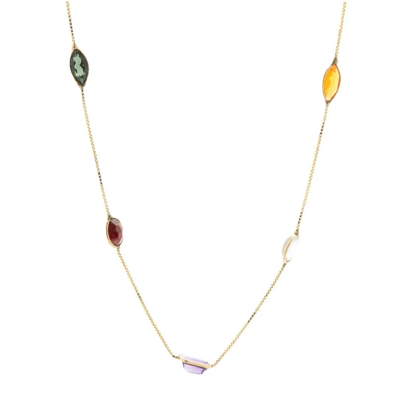 snake chain bracelet gold 14 Karat Yellow Gold Multi Gemstone Multi Shape Bezel Set Necklace snake chain bracelet gold 14 Karat Yellow Gold Multi Gemstone Multi Shape Bezel Set Necklace