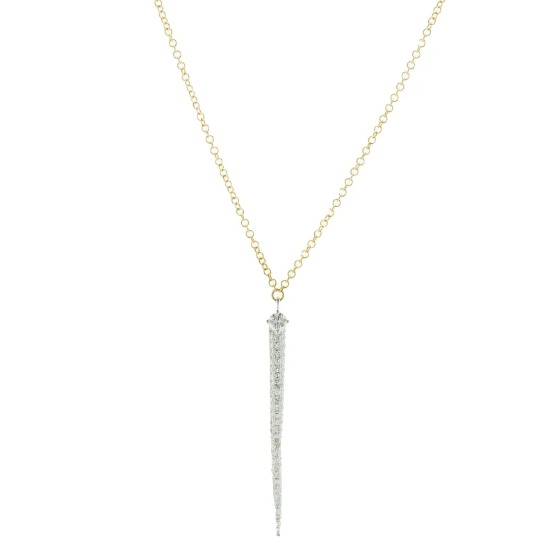 classic diamond solitaire earrings 14 Karat Yellow Gold Pave Diamond Spear Necklace classic diamond solitaire earrings 14 Karat Yellow Gold Pave Diamond Spear Necklace