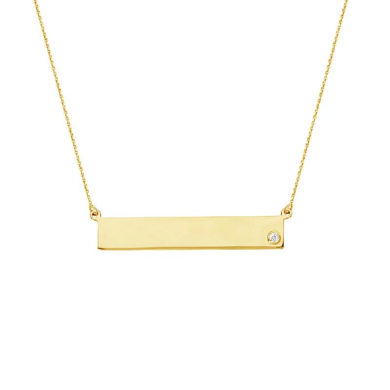minimalist silver stacking bangles 14k Bar Necklace with Single Diamond