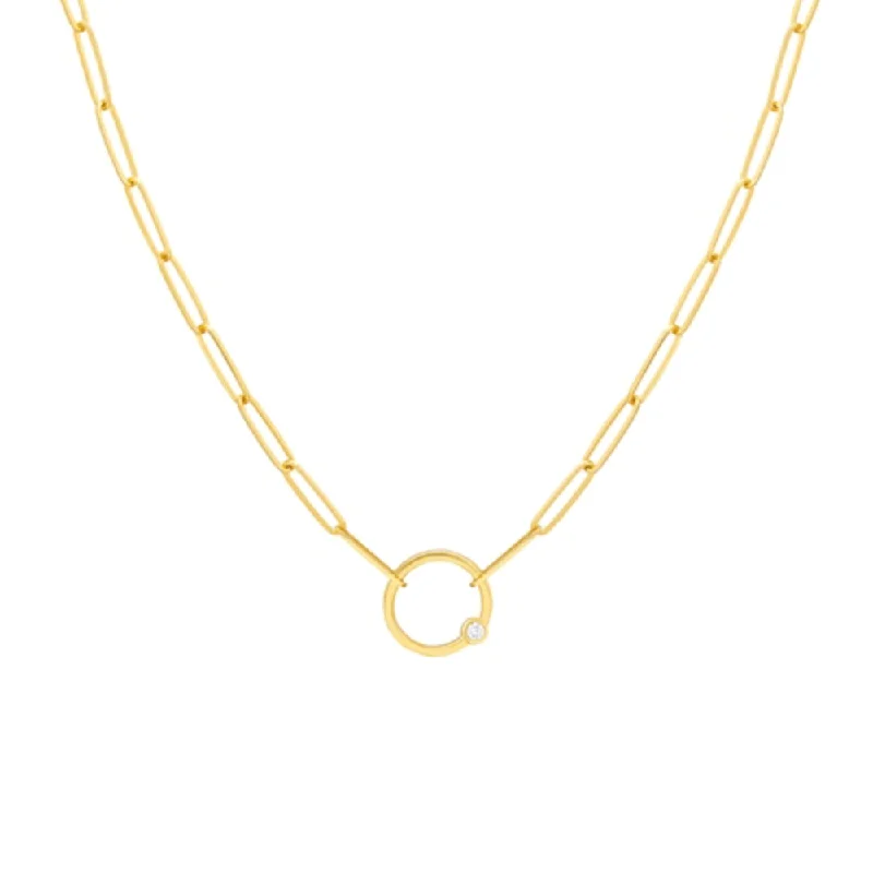 dainty rose gold anklet 14k Yellow Gold Open Circle Pendant Necklace