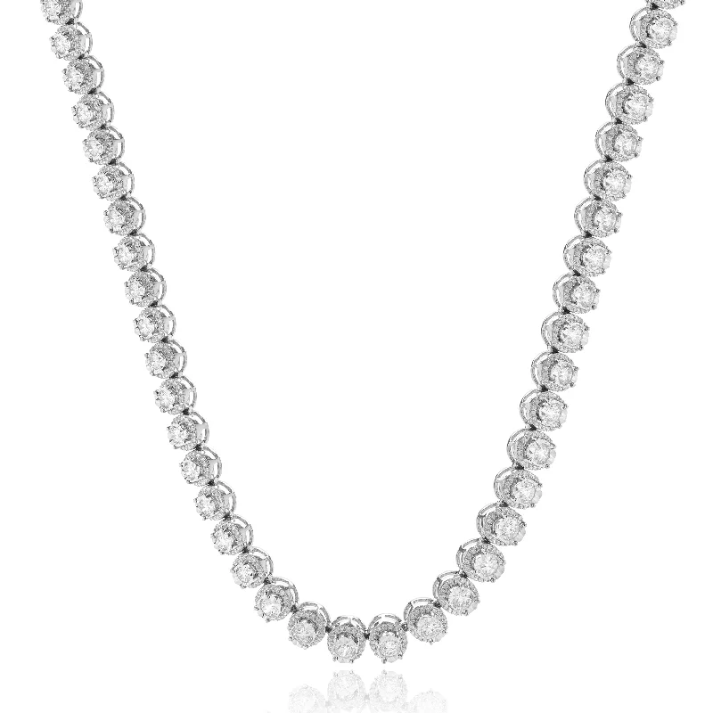 simple crescent moon ring 14k White Gold Illusion Diamond Graduated Tennis Necklace simple crescent moon ring 14k White Gold Illusion Diamond Graduated Tennis Necklace