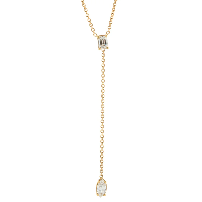 bezel set engagement ring modern 18 Karat Rose Gold Emerald and Marquise Cut Diamond Lariat Necklace bezel set engagement ring modern 18 Karat Rose Gold Emerald and Marquise Cut Diamond Lariat Necklace