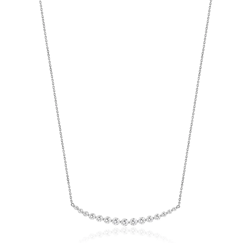 dainty pearl and diamond ring 18 Karat White Gold Diamond Smile Necklace
