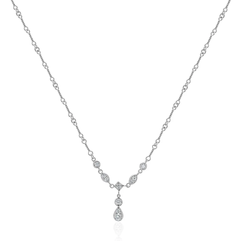 modern baguette diamond ring 18 Karat White Gold Diamond Twisted Link Lariat Necklace modern baguette diamond ring 18 Karat White Gold Diamond Twisted Link Lariat Necklace