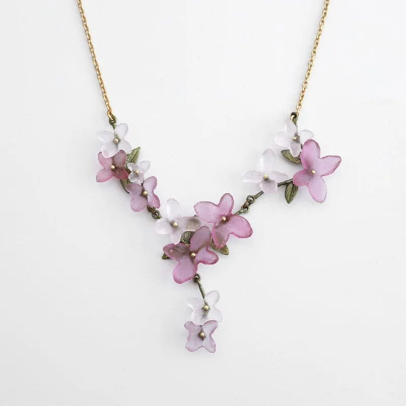 Pink Hydrangea Necklace