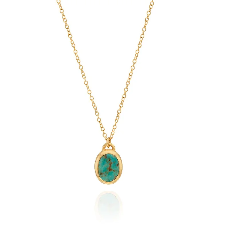 birthstone stacking rings set Anna Beck Medium Turquoise Oval Pendant Necklace
