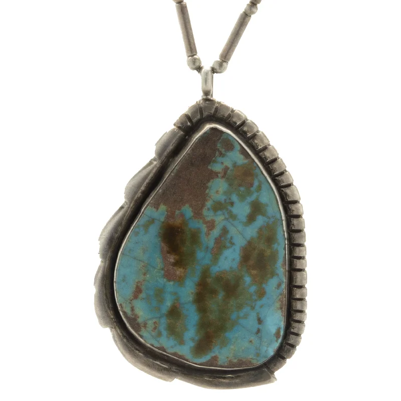 Benny Chapo Sterling Silver Turquoise Navajo Squash Blossom