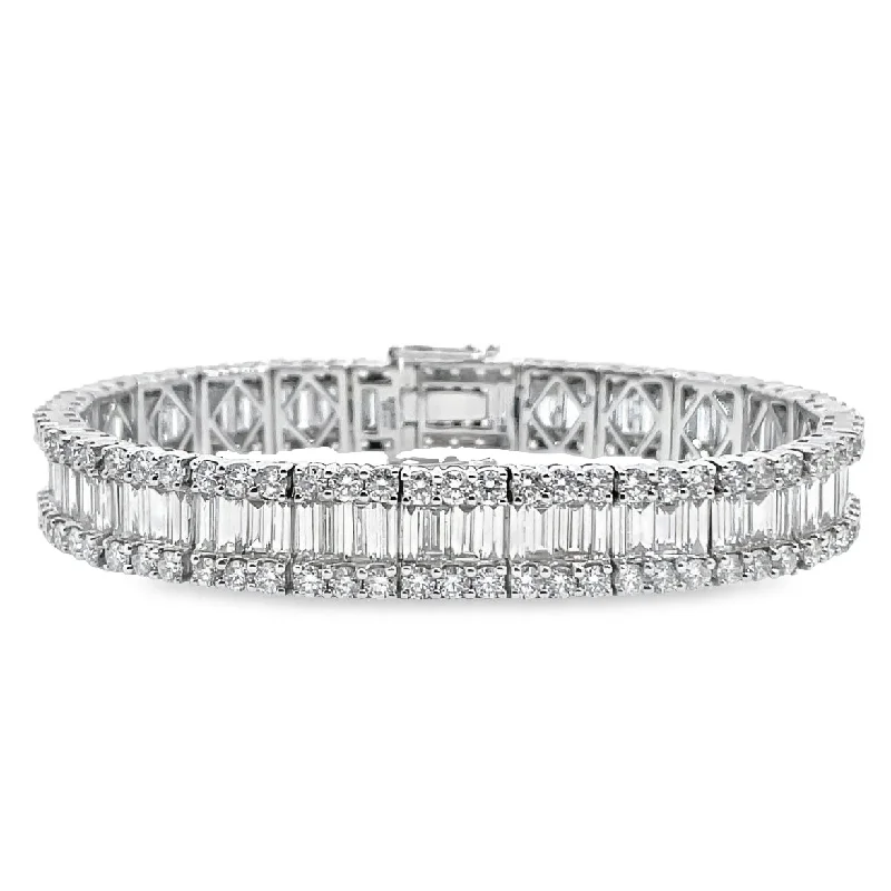 men’s braided leather bracelet White Gold Diamond Fashion Bracelet